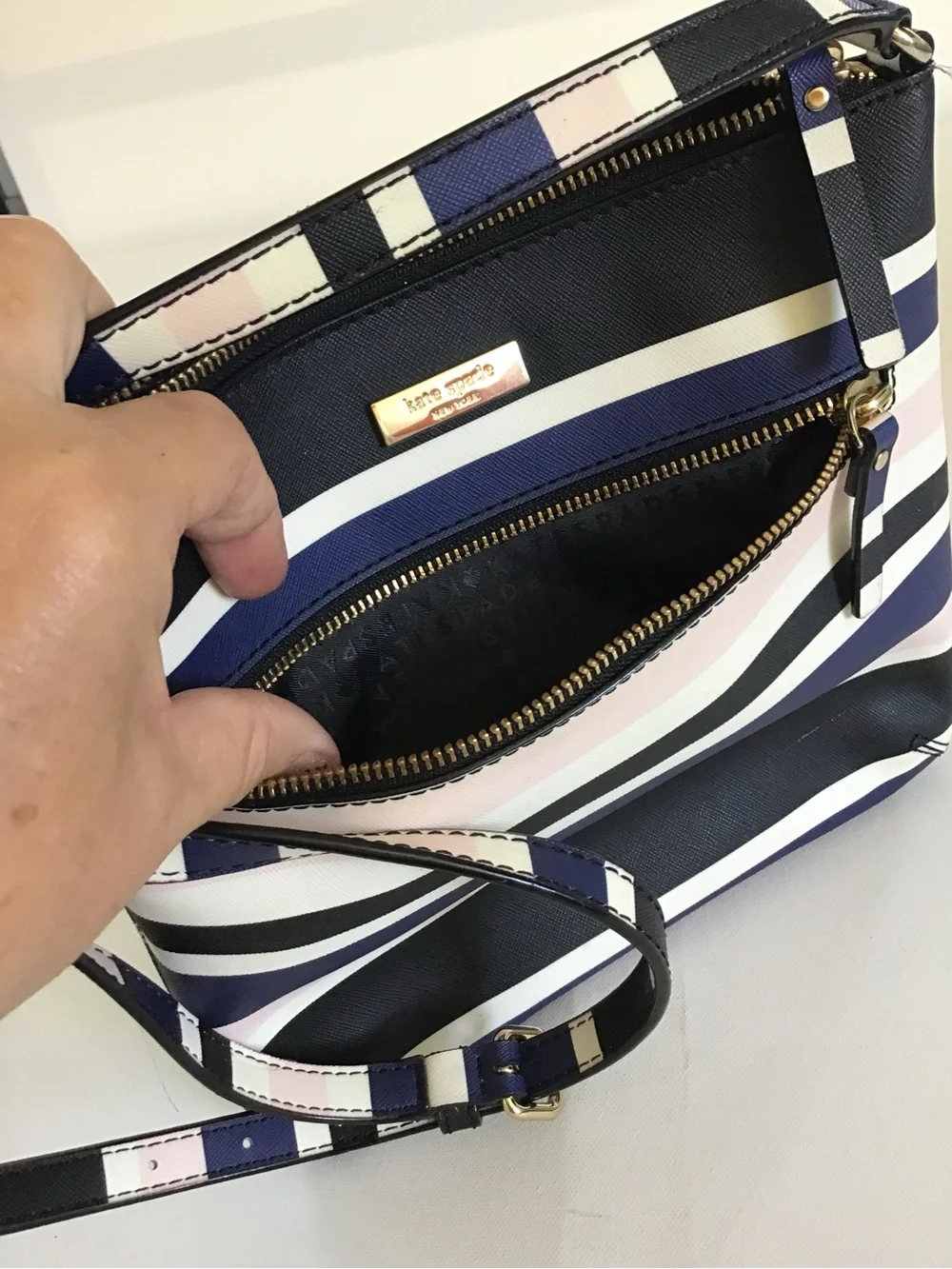 Kate Spade New York Grove Street Stripe Crossbody & Zip Around Wallet Set
